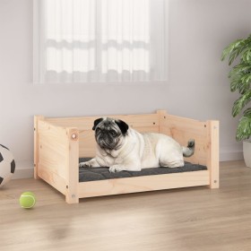 Cama para perros 65,5x50,5x28 cm de madera maciza de pino Cama para perros 65,5x50,5x28 cm de madera maciza de pino