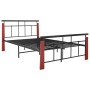 Bettgestell aus Metall und massivem Eichenholz 130x200 cm von vidaXL, Betten und Lattenroste - Ref: Foro24-324892, Preis: 111...