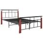 Metal bed frame and solid oak wood 130x200 cm by vidaXL, Beds and slatted bases - Ref: Foro24-324892, Price: 110,16 €, Discou...