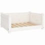 Cama para perros blanca 65,5x50,5x28 cm madera maciza de pino