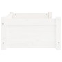 Cama para perros blanca 65,5x50,5x28 cm madera maciza de pino