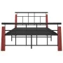 Metal bed frame and solid oak wood 130x200 cm by vidaXL, Beds and slatted bases - Ref: Foro24-324892, Price: 110,16 €, Discou...