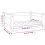 Cama para perros blanca 65,5x50,5x28 cm madera maciza de pino