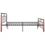 Metal bed frame and solid oak wood 130x200 cm by vidaXL, Beds and slatted bases - Ref: Foro24-324892, Price: 110,16 €, Discou...