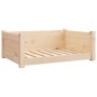 Cama para perros madera maciza de pino 75,5x55,5x28 cm