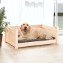 Cama para perros madera maciza de pino 75,5x55,5x28 cm