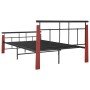 Bettgestell aus Metall und massivem Eichenholz 130x200 cm von vidaXL, Betten und Lattenroste - Ref: Foro24-324892, Preis: 111...