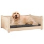 Cama para perros madera maciza de pino 75,5x55,5x28 cm