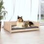 Cama para perros madera maciza de pino 95,5x65,5x28 cm