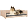 Cama para perros madera maciza de pino 95,5x65,5x28 cm