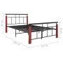 Bettgestell aus Metall und massivem Eichenholz 130x200 cm von vidaXL, Betten und Lattenroste - Ref: Foro24-324892, Preis: 111...