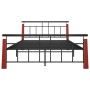 Estructura de cama metal y madera maciza de roble 140x200 cm
