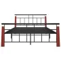 Estructura de cama metal y madera maciza de roble 140x200 cm de vidaXL, Camas y somieres - Ref: Foro24-324893, Precio: 99,56 ...
