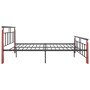 Estructura de cama metal y madera maciza de roble 140x200 cm