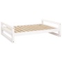 Cama para perros madera maciza de pino blanco 105,5x75,5x28 cm