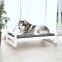 Cama para perros madera maciza de pino blanco 105,5x75,5x28 cm