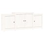 Aparador de madera maciza de pino blanco 164x37x68 cm