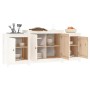 Aparador de madera maciza de pino blanco 164x37x68 cm