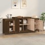Aparador de madera maciza de pino marrón miel 164x37x68 cm
