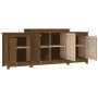 Aparador de madera maciza de pino marrón miel 164x37x68 cm