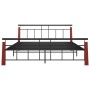 Estructura de cama madera maciza de roble metal 180x200 cm