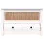 Mueble para TV de madera maciza de pino blanco 79x35x52 cm