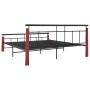 Estructura de cama madera maciza de roble metal 180x200 cm de vidaXL, Camas y somieres - Ref: Foro24-324895, Precio: 174,49 €