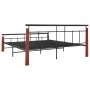Estructura de cama madera maciza de roble metal 180x200 cm de vidaXL, Camas y somieres - Ref: Foro24-324895, Precio: 171,88 €...