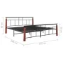 Estructura de cama madera maciza de roble metal 180x200 cm de vidaXL, Camas y somieres - Ref: Foro24-324895, Precio: 171,88 €...