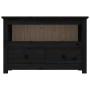 Mueble de TV de madera maciza de pino negro 79x35x52 cm