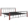 Estructura de cama metal y madera maciza de roble 200x200 cm de vidaXL, Camas y somieres - Ref: Foro24-324896, Precio: 147,45...
