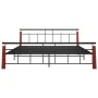 Estructura de cama metal y madera maciza de roble 200x200 cm de vidaXL, Camas y somieres - Ref: Foro24-324896, Precio: 147,45...