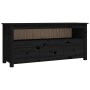 Mueble de TV de madera maciza de pino negro 114x35x52 cm en Muebles TV | Comprar online en Foro24