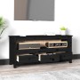 Mueble de TV de madera maciza de pino negro 114x35x52 cm en Muebles TV | Comprar online en Foro24