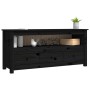 Mueble de TV de madera maciza de pino negro 114x35x52 cm en Muebles TV | Comprar online en Foro24
