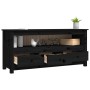 Mueble de TV de madera maciza de pino negro 114x35x52 cm en Muebles TV | Comprar online en Foro24