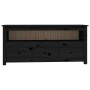 Mueble de TV de madera maciza de pino negro 114x35x52 cm en Muebles TV | Comprar online en Foro24