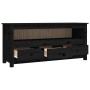 Mueble de TV de madera maciza de pino negro 114x35x52 cm en Muebles TV | Comprar online en Foro24