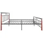 Estructura de cama metal y madera maciza de roble 200x200 cm de vidaXL, Camas y somieres - Ref: Foro24-324896, Precio: 147,45...