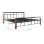 Estructura de cama metal y madera maciza de roble 200x200 cm de vidaXL, Camas y somieres - Ref: Foro24-324896, Precio: 147,45...