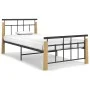 Bettgestell aus Metall und massivem Eichenholz 90x200 cm von vidaXL, Betten und Lattenroste - Ref: Foro24-324897, Preis: 86,4...
