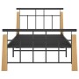 Metal bed frame and solid oak wood 90x200 cm by vidaXL, Beds and slatted bases - Ref: Foro24-324897, Price: 87,29 €, Discount: %