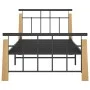 Metal bed frame and solid oak wood 90x200 cm by vidaXL, Beds and slatted bases - Ref: Foro24-324897, Price: 86,47 €, Discount: %