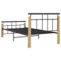 Bettgestell aus Metall und massivem Eichenholz 90x200 cm von vidaXL, Betten und Lattenroste - Ref: Foro24-324897, Preis: 86,4...