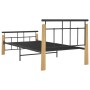 Estructura de cama metal y madera maciza de roble 90x200 cm de vidaXL, Camas y somieres - Ref: Foro24-324897, Precio: 87,23 €...