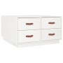 Mesa de centro de madera maciza de pino blanco 80x80x45 cm