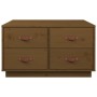 Mesa de centro madera maciza de pino marrón miel 80x80x45 cm