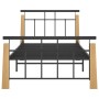 Estructura de cama metal y madera maciza de roble 100x200 cm de vidaXL, Camas y somieres - Ref: Foro24-324898, Precio: 85,39 ...