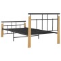 Estructura de cama metal y madera maciza de roble 100x200 cm de vidaXL, Camas y somieres - Ref: Foro24-324898, Precio: 85,39 ...