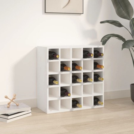 Vinoteca blanca 56x25x56 cm madera maciza de pino